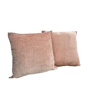 Blush Pink Boucle Euro Shams 25x25 Gold Heart Zipper Textured Set 2 Pillow Cover